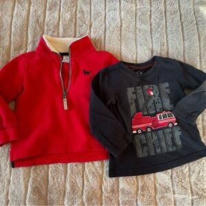 2T Boys Sweatshirt and Firetruck Shirt